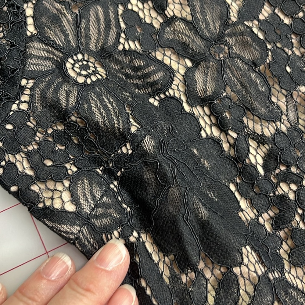 INA NWT Lace Ruffle Tulle Long SLV Hi Neck Black Cocktail Party Guest Dress SZ S - Picture 7 of 16